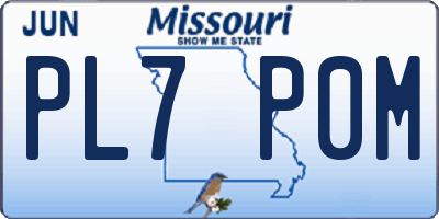 MO license plate PL7P0M
