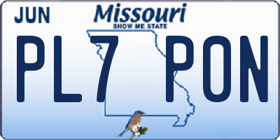 MO license plate PL7P0N