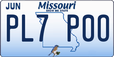 MO license plate PL7P0O