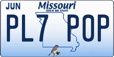 MO license plate PL7P0P