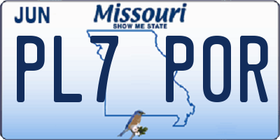 MO license plate PL7P0R