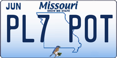 MO license plate PL7P0T