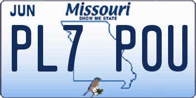 MO license plate PL7P0U