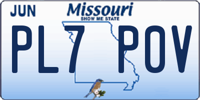 MO license plate PL7P0V