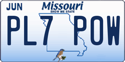 MO license plate PL7P0W