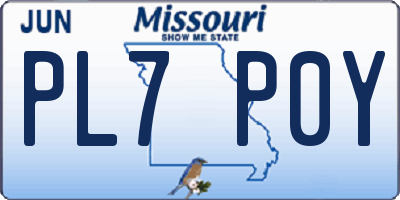 MO license plate PL7P0Y