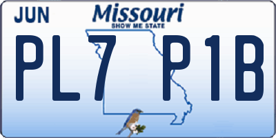 MO license plate PL7P1B