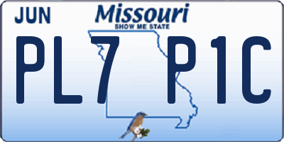 MO license plate PL7P1C