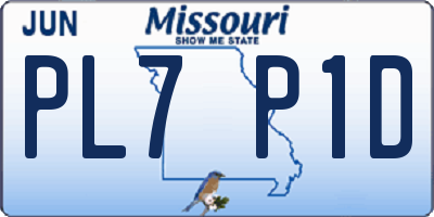 MO license plate PL7P1D