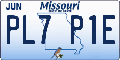 MO license plate PL7P1E