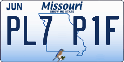 MO license plate PL7P1F