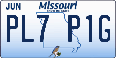 MO license plate PL7P1G
