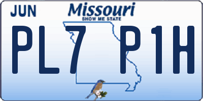 MO license plate PL7P1H