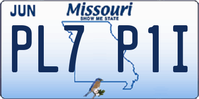MO license plate PL7P1I