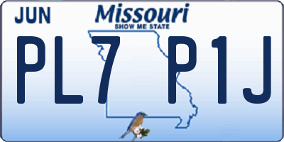 MO license plate PL7P1J