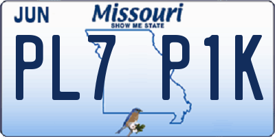 MO license plate PL7P1K