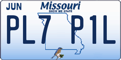 MO license plate PL7P1L