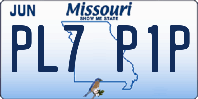 MO license plate PL7P1P