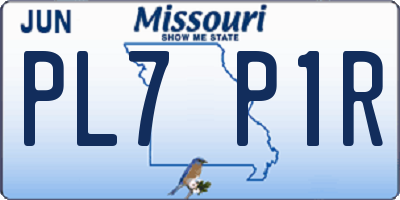 MO license plate PL7P1R