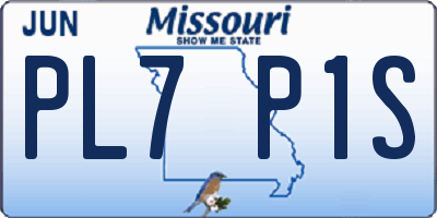 MO license plate PL7P1S
