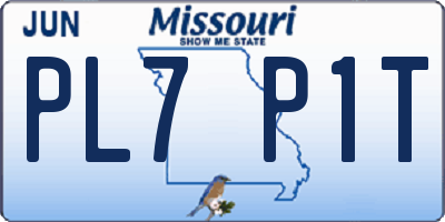 MO license plate PL7P1T