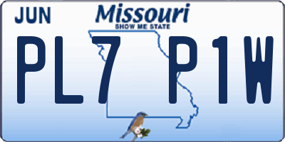 MO license plate PL7P1W