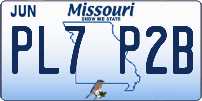 MO license plate PL7P2B