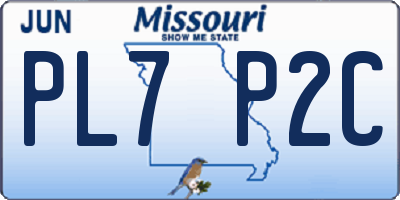 MO license plate PL7P2C