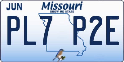 MO license plate PL7P2E
