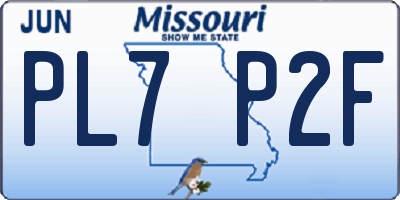 MO license plate PL7P2F