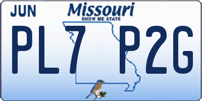 MO license plate PL7P2G