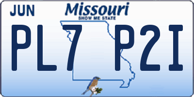 MO license plate PL7P2I