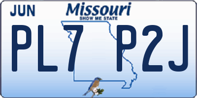 MO license plate PL7P2J