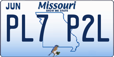 MO license plate PL7P2L