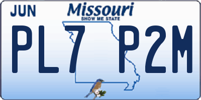 MO license plate PL7P2M