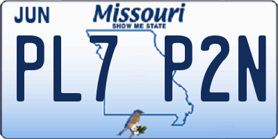 MO license plate PL7P2N