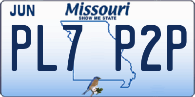MO license plate PL7P2P