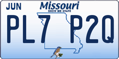 MO license plate PL7P2Q