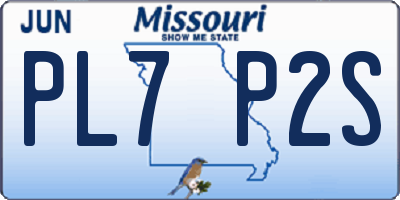 MO license plate PL7P2S