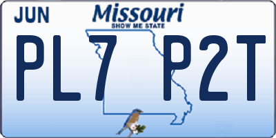 MO license plate PL7P2T