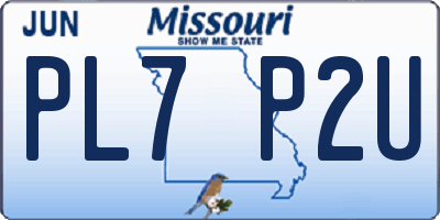 MO license plate PL7P2U