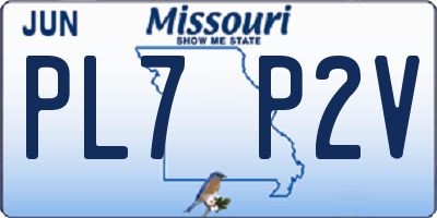 MO license plate PL7P2V