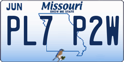 MO license plate PL7P2W