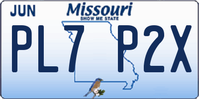 MO license plate PL7P2X