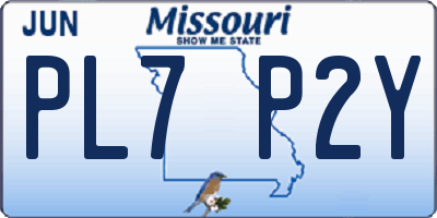 MO license plate PL7P2Y