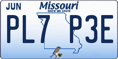 MO license plate PL7P3E