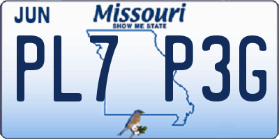 MO license plate PL7P3G