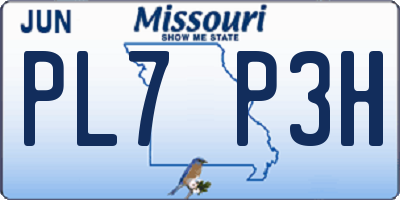 MO license plate PL7P3H