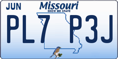 MO license plate PL7P3J