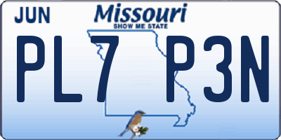 MO license plate PL7P3N